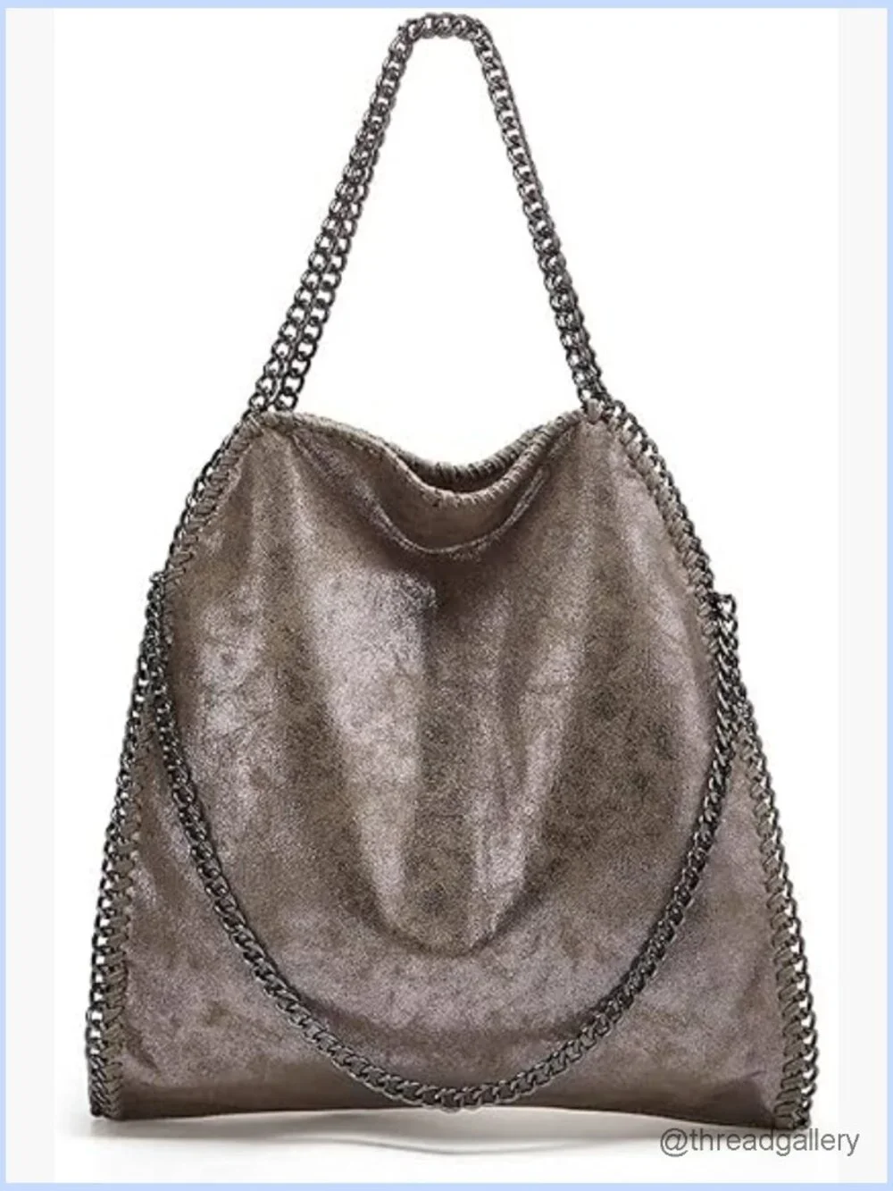 Faux Leather Chain Crossbody Hobo Bag Large Shoulder Handbag